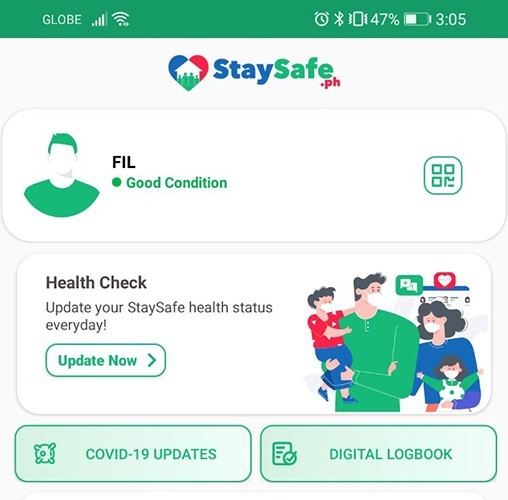 Use of StaySafe app to monitor employee wellness